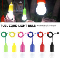 Colorful Pull Light Bulb Chandelier Portable Hanging Light Bulb Outdoor Camping Garden Decoration Hanging LED Night Light Lamp