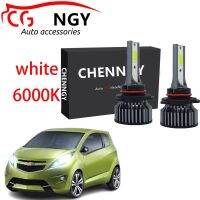 New หลอดไฟหน้า LED 6000K 6009K สีขาวสว่าง สําหรับ Chevrolet Chevy Spark MATIZ 2009-2013 2 ชิ้น