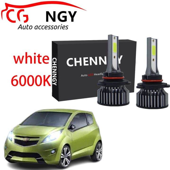 new-หลอดไฟหน้า-led-6000k-6009k-สีขาวสว่าง-สําหรับ-chevrolet-chevy-spark-matiz-2009-2013-2-ชิ้น