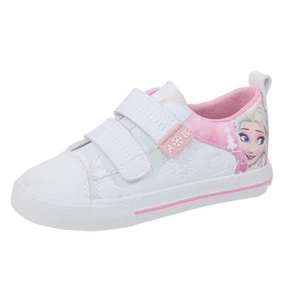 2023 เด็กใหม่รองเท้าสบายๆสาว Elsa เจ้าหญิงการ์ตูน PU หนังรองเท้าผ้าใบยุโรปขนาด 25-37