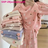 Asdsadsaaff Conjunto De Pijama Flanela Quente Feminino Roupa ดอร์มาร์โซลตาเวลคูโดปะการัง