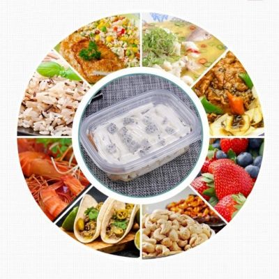 [HOT LZLIOGWOHIOWO 537] 5ชิ้นบรรจุภัณฑ์อาหารใสหนาทิ้งรอบสแควร์ชามอาหารจานด่วนกล่องอาหารกลางวันพลาสติก Takeaway กล่องอาหารโปร่งใส