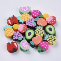 【CW】✖∏℗  50Pcs Mixed Fruit Polymer Clay Spacer Beads Jewelry Making Necklace Earrings Findings 10 11x9 11x4 6mm