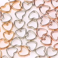 50pcs Two Hole CCB Love Heart Frame Beads Spacer Connectors Diy Necklace Bracelet Earrings Pendants Jewelry Making Accessories Beads