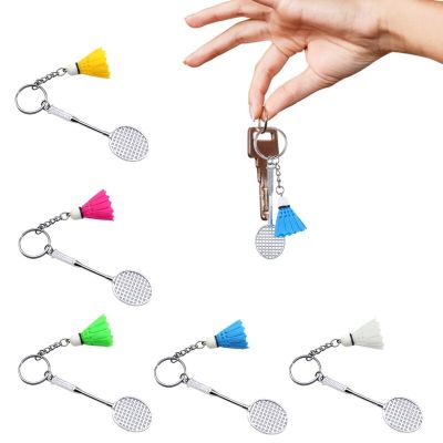 Mini Two Piece Badminton and Badminton Bat Keychain Handbag Key Ring Sports Gift Club Key Ring Backpack Charm Decors