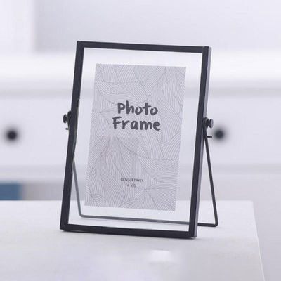 Picture Frame Modern Decor Metal Glass Portrait Holder DIY Dried Flower Plant Photo Frame Wedding Couple Frames Home Decoration