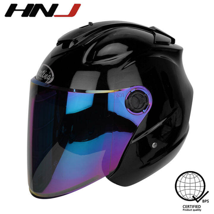 Hnj A4 004 Motorcycle Half Face Helmet Original Tinted Single Visor