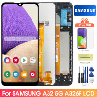 A32 5กรัมเปลี่ยนหน้าจอแสดงผล,สำหรับเหมาะสำหรับ Samsung Galaxy A32 5กรัม A326 A326U จอแสดงผล Lcd หน้าจอสัมผัสประกอบ Digitzer ที่มีกรอบ