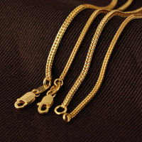 925 Sterling Silver Chopin Chain Necklace Golden For Men Women Gift Long 40 45 50 55 60 65 70 80 CM Wide 1 1.3 1.6 2 2.5 MM