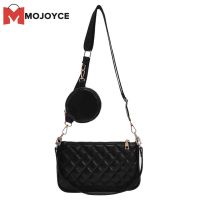 MOJOYCE Vintage PU Leather Crossbody Bags 2Pcs กระเป๋าคอมโพสิต Women Lattice Handbags