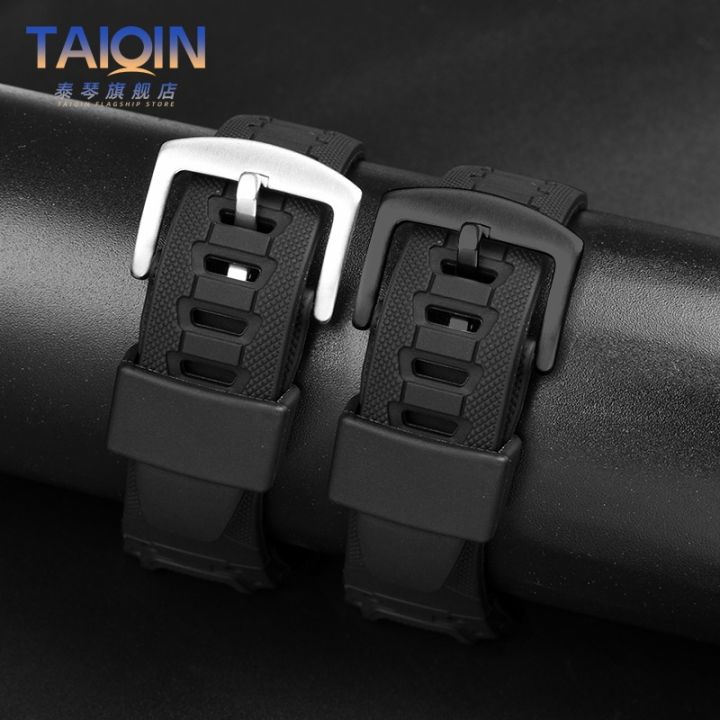 suitable-for-casio-prg-110y-c-prw-1300y-black-resin-watch-with-protrek-silicone-strap
