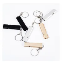 Outdoor Survival Whistle Aluminum Alloy Double Tube  Dual-frequency High Volume Hiking Camping First Aid Whistle Outdoors Tool Survival kits