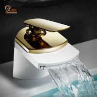 hot【DT】♚  Faucet Bathoom Sink Taps Holder Hole Basin Mixer Hot and Cold torneira dourada