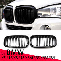 ใหม่ดูรถ Grille Grill ด้านหน้าไต Glossy 2 Line Double Slat สำหรับ BMW F15 X6 F16 X5M X5 F86รถอุปกรณ์เสริม