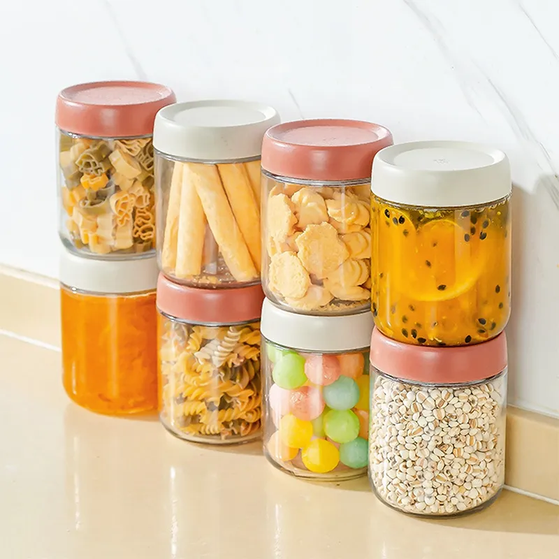 3pcs 3 Color Glass Jar With Screw Lid For Oats Condiment Salad Dressing  Storage Snack Container