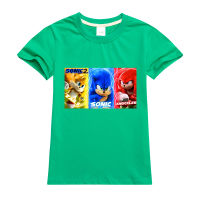 Sonic The Hedgehog เด็กผ้าฝ้าย Tshirt ฤดูร้อน Bottoming เสื้อ Tshirt เด็กครึ่งแขน Boy S 100% ผ้าฝ้าย Bottoming เสื้อ