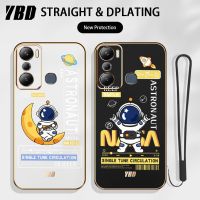 เคสโทรศัพท์ YBD สำหรับ Infinix Hot 20i X665C X665E Hot 20 Play X6825 NASA America Space Astronau การออกแบบเลนส์คลุมทั้งหมดด้วยไฟฟ้าเคสตัวปกป้องกล้องถ่ายรูปเคสแข็งสำหรับเด็กผู้ชายและเด็กผู้หญิง