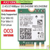 P-CUTE M.2 /ngff ไตร-แบนด์ ภายในภายในภายใน Intel AX210 โมดูลไร้สาย การ์ดเครือข่าย AX210NGW อะแดปเตอร์6E WIFI 5.3บลูทูธ