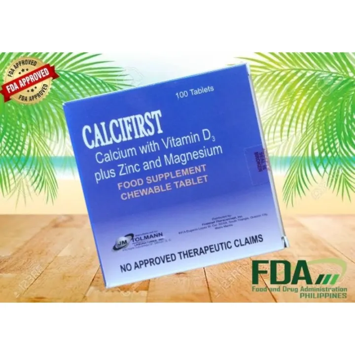 CALCIFIRST Calcium w/ Vitamin D3 plus Zinc and Magnesium 100 Tablets Lazada PH