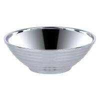 Stainless Steel Walled Heat Insulation Smooth Rice Bowl for Adult Children Kitchen Tableware