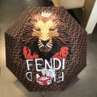 ร่มสามพับอัตโนมัติสดใสขนาดเล็ก Fendi