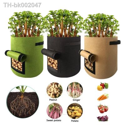 ◇✐ Plant Grow Bags Fruit Vegetable Potato Pot Planting Bag Home Garden PE Fabric Plants Growing Moisturizing 4/7/10 Gallon