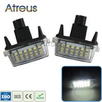 Atreus ไฟป้ายทะเบียน Led รถยนต์2ชิ้นโคมไฟแผ่นตัวเลข Smd3528 12โวลต์สำหรับโตโยต้าโคโรลายาริสคัมรี่12 15ออริสวีซไฮบริด