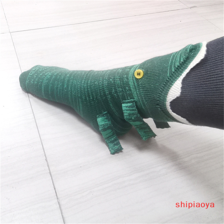 shipiaoya-ถุงเท้าถักลายกิ้งก่าฉลามจระเข้คริสต์มาสถุงเท้าถักลายสัตว์สร้างสรรค์ขนาดกลางสุขสันต์วันปีใหม่ตกแต่งคริสต์มาสร่าเริง