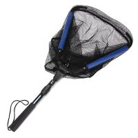 Fishing Net Folding Landing Ne-Collapsible Fishing Nets with Telescopic Pole Handle,Durable Rubber Coating Knotless Mesh