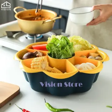 Rotating Hot Pot Multi Grid Vegetable Platter Fruit Platter - China  Colander and Strainer price