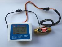 Brass Flow Sensor Temperature Measuring YF-B7 Hall Sensor Weter Switch+LCD Display Digital Flow Meter