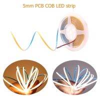 [Ricky Lighting] 5มม. COB LED Strip 384 Leds/m Super Thin Soft แถบแสงยืดหยุ่นอบอุ่นสีขาวเย็น3000K /4000K/ 6000K สำหรับตกแต่ง LightingDC12V/24V