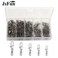 100pcbox Stainless Steel Fishing Connector Pin 4# 6# 8#10#12# Bearing Rolling Swivel with Snap Fishhook Lure Accessories PJ202