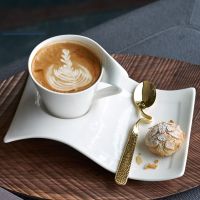 hotx【DT】 European-style Wavy Cup Delicate Dessert Mug Special-shaped Espresso Decoration New