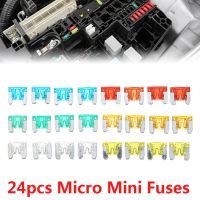 【YF】 New 24Pcs Micro Mini Blade Fuse Auto Car Truck Motorcycle Fuses 5A 10A 15A 20A 25A 30A Mixed Sizes Kit