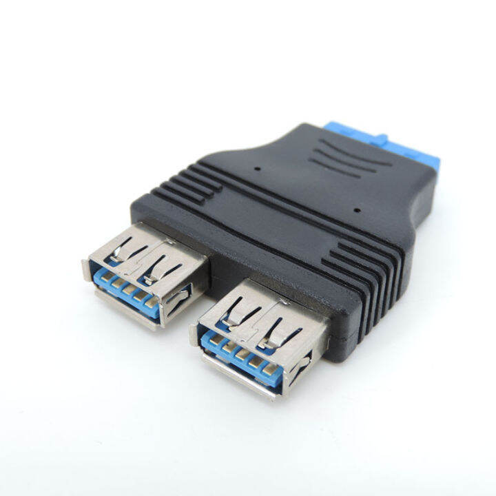 qkkqla-shop-1pcs-dual-port-usb-3-0-to-motherboard-mainboard-internal-20pin-header-adapter-20-pins-to-2-x-usb-a-female