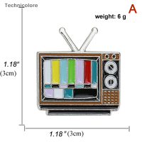 Technicolore เข็มกลัดติดปกทีวีแบบวินเทจไม่มีสัญญาณในยุค80เข็มกลัดสายรุ้งหลากสีป้ายเครื่องประดับแฟชั่นที่กำหนดเองของขวัญที่ระลึก