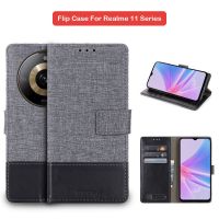 แบบฝาพับเนื้อผ้าใบเคสสำหรับ2023 Realme 11 Pro Plus Realme11 11Pro Pro + 5G เคสฝาปิดโทรศัพท์หนังผ้ากระเป๋าเงินมีช่องเสียบบัตรที่จับยึดเคสกันกระแทกมือถือป้องกันลายนิ้วมือกันตก