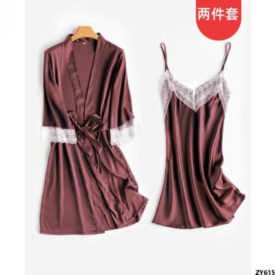 Bộ váy ngủ nữ 2 cổ chữ V in hình dễ thương - Hanyza Store