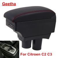 hot！【DT】☃❣  Car Armrest Citroen C3 Layer Modification Styling Decoration Accessories Ashtray With USB