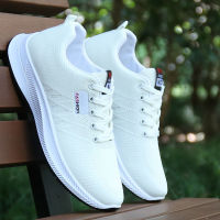 New Mens Shoes Sneakers White Mens Fashion Sneakers Flat Casual Men Shoes Mesh Breathable Footwear Lace-up Sports Shoes tenni