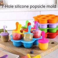 Food Grade Silicone Ice Ball Mold DIY Popsicle Mold Sticks Popsicle Makers Mould  Baby Fruit Shake Ice Cream Making Tools