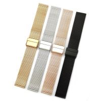 20mm 22mm Stainless Steel Strap Hook Buckle with safety Men Women Metal Wrist Band Quick Release Bracelet Belt Watch Accessories