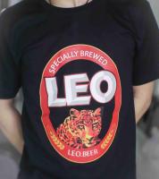 เสื้อยืดแฟชั่นผู้หญิง ผู้ชาย Leo สีดำ