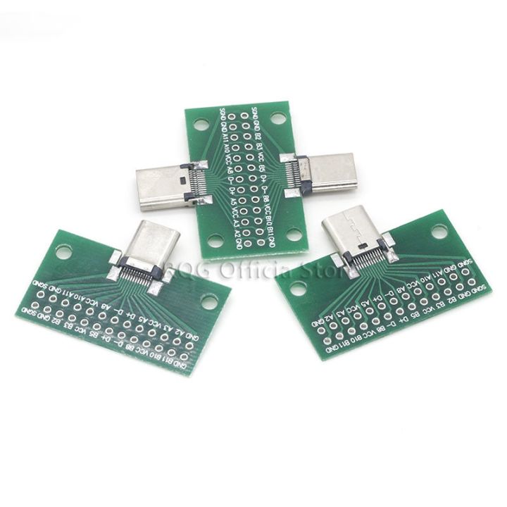 cw-type-c-male-to-female-usb-3-1-test-pcb-board-type-c-24p-2-54mm-socket-data-wire-cable-transfer