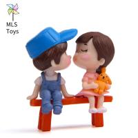 MLS 3ชิ้น/เซ็ตคู่บ้านตุ๊กตาตกแต่งสวนในการตกแต่งบ้านรูปแกะสลักขนาดเล็กภูมิทัศน์ไมโคร