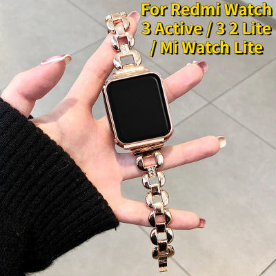 เหมาะสำหรับ Redmi Watch 3 Active Strap / Redmi Watch 3 2 Lite Strap / Mi Watch Lite Strap Diamond Strap + Metal Frame