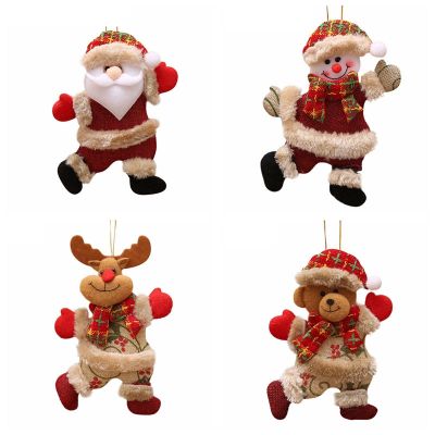 Cute Christmas Ornaments DIY Xmas Gift Santa Claus Snowman Tree Pendant Doll Hanging Decorations