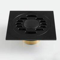 black solid brass x 100mm square anti-odor floor drain bathroom invisible shower