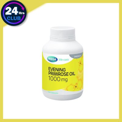 Mega Evening Primrose Oil EPO 1000mg 100เม็ด อีฟนิ่งพริมโรส ลดอาการวัยทอง ผิวเนียนเปล่งปลั่ง